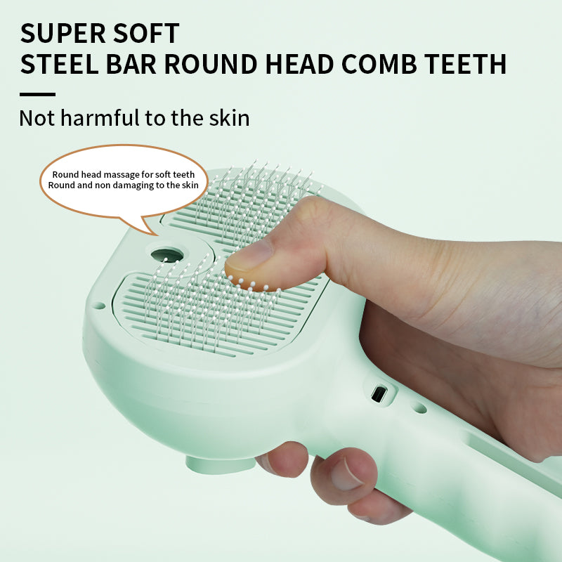 3-in-1 Pet Steam Brush for Dogs and Cats